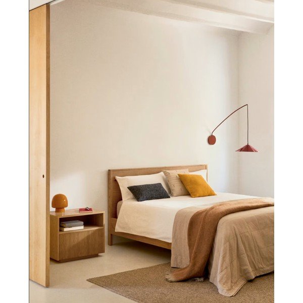Jednolůžková postel z dubového dřeva s roštem 90x190 cm v přírodní barvě Alguema – Kave Home-image-2