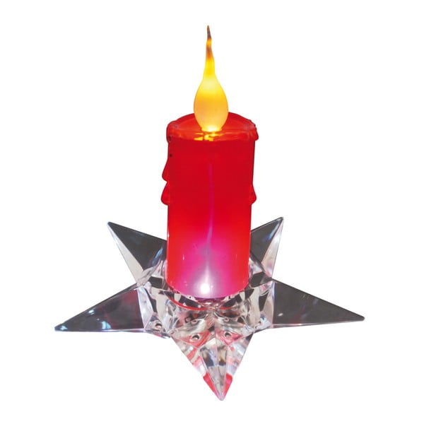 Červená dekorativní svíčka na podstavci Naeve, výška 16 cm