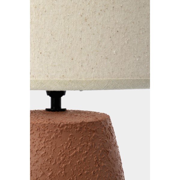 Keramická stolní lampa v terakotové barvě s textilním stínidlem (výška 41,5 cm) Irvin – Yes Everyday-image-4