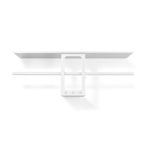 Bílý ocelový nástěnný věšák s poličkou 100 cm Luno Small – Spinder Design-image-2