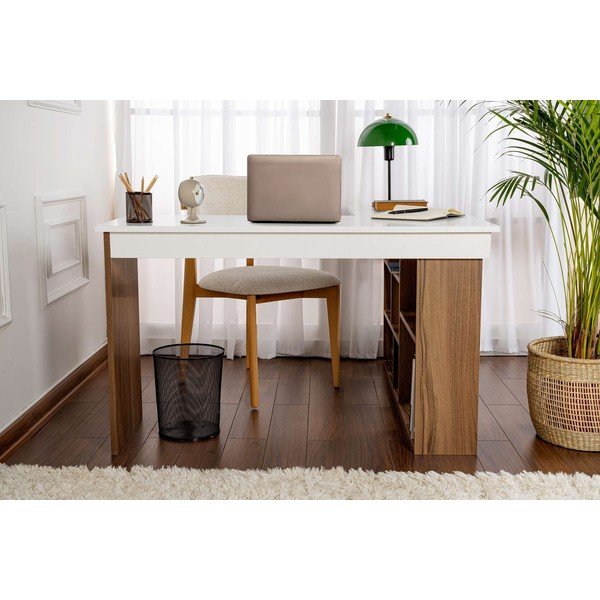 Rohový pracovní stůl v dekoru ořechu 120x130 cm Vesper – Kalune Design-image-4