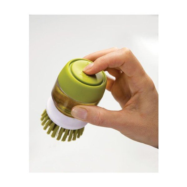 Zelený kartáč Palm Scrub s dávkovačem a stojánkem Joseph Joseph-image-4