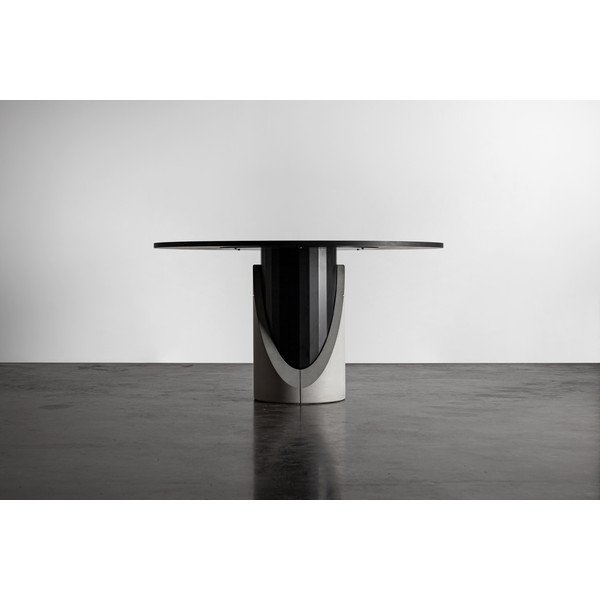 Kulatý jídelní stůl s deskou v dubovém dekoru 140x140 cm Sharp - Lyon Béton-image-3