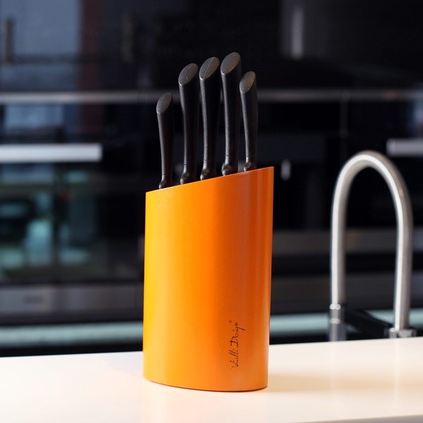 Oranžový stojan s pěti noži Vialli Design-image-1