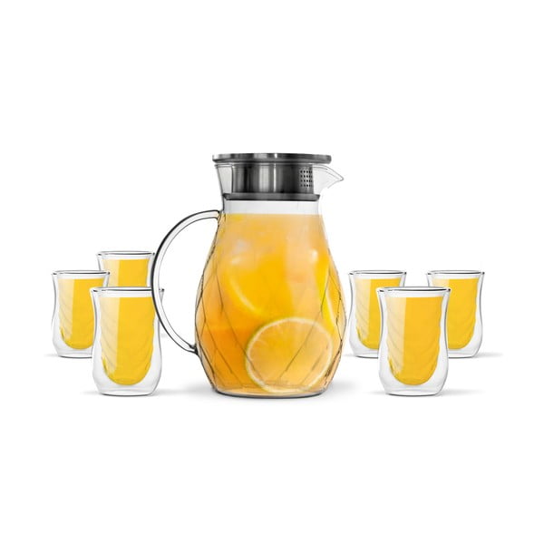 Sada 6 dvojitých sklenic a džbánu Vialli Design Peter