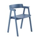 Modrá jídelní židle s područkami z dubového dřeva Flip – Gazzda