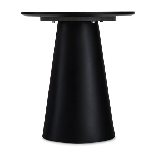 Konferenční stolek ve světle šedé a černé barvě s deskou v dekoru mramoru ø 45 cm Tango – Furnhouse-image-2