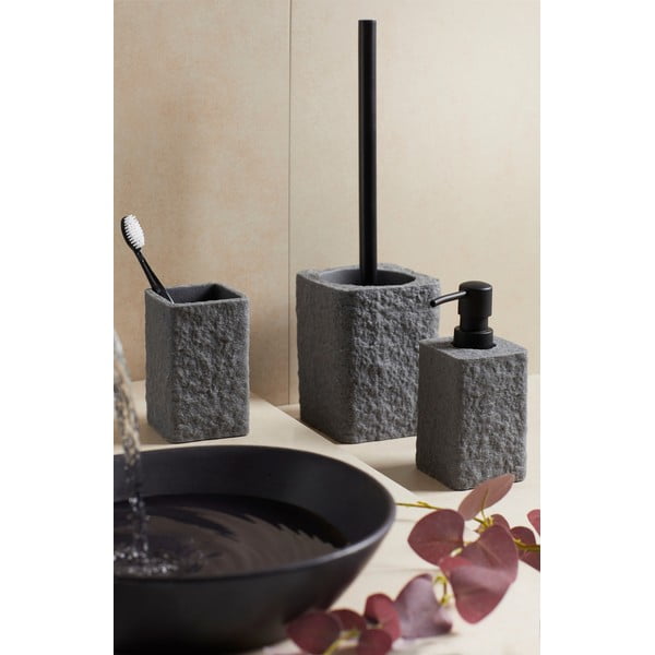 Antracitová sada doplňků do koupelny z polyresinu Villata – Wenko-image-1