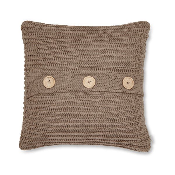 Hnědý pletený povlak na polštář Catherine Lansfield Knit, 45 x 45 cm-image-1