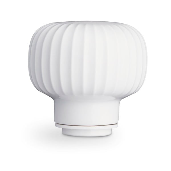 Mlýnek z dubového dřeva na koření s bílým detailem z porcelánu Kähler Design Hammershoi, výška 13 cm-image-3