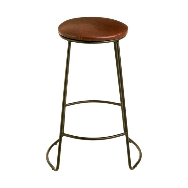 Černá/hnědá čalouněná barová stolička (výška sedáku 64 cm) Brixton – Premier Housewares-image-3