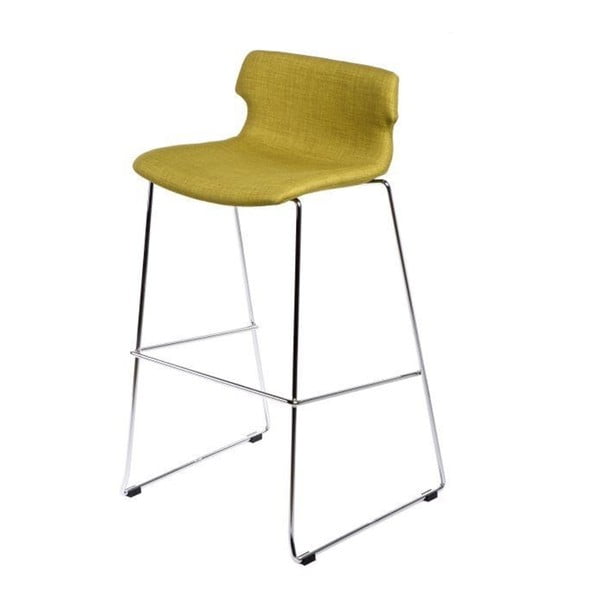 Olivová čalouněná barová židle D2 Techno
