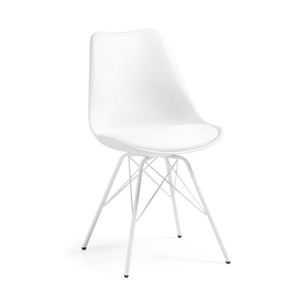 Bílá židle s kovovým podnožím La Forma Lars