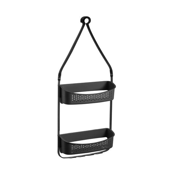 Matně černá závěsná plastová koupelnová polička Vesper – douceur d'intérieur