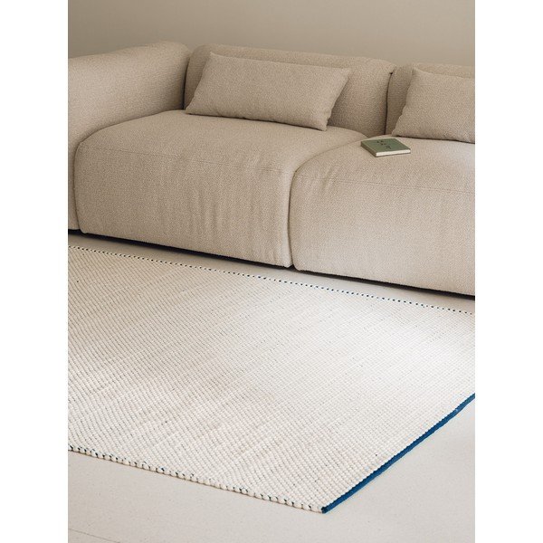 Modrý/béžový ručně tkaný vlněný koberec 170x240 cm Lenu – noo.ma-image-2