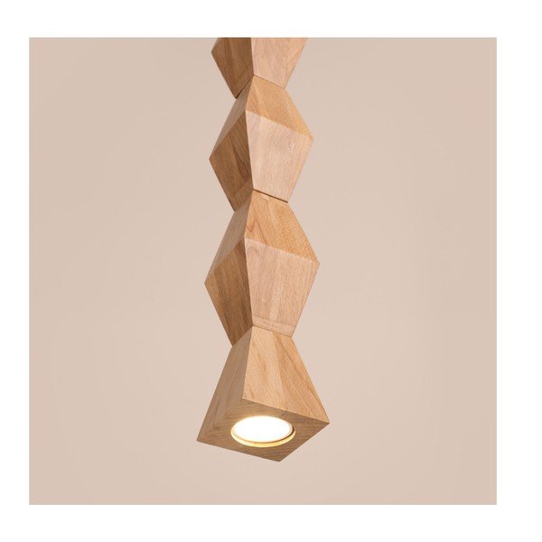Závěsné svítidlo z bukového dřeva v přírodní barvě ø 8 cm Cubo – Sollux-image-4