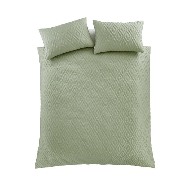 Zelené povlečení na jednolůžko 135x200 cm Jacob Geo – Catherine Lansfield-image-2