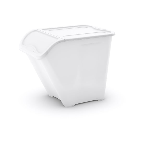 Bílý plastový úložný box s víkem 55x39x46 cm All In Box – KIS