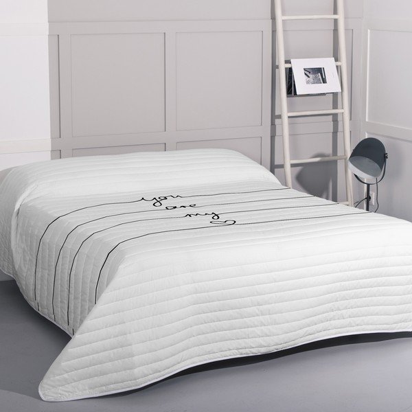 Bílý bavlněný prošívaný přehoz 240x260 cm My love – Blanc-image-1