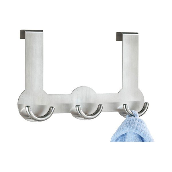 Závěsný věšák na dveře se 3 háčky ve stříbrné barvě Wenko Rondo-image-1