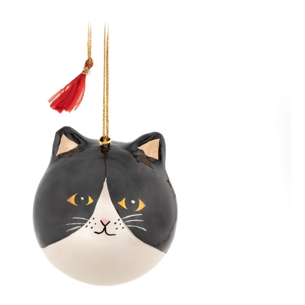 Papírová vánoční ozdoba 8 cm Black Cat – Sass & Belle