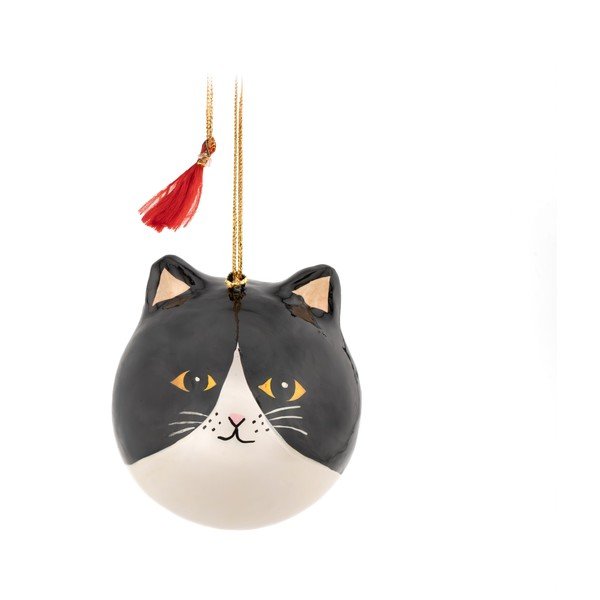 Papírová vánoční ozdoba 8 cm Black Cat – Sass & Belle