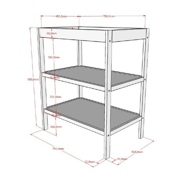 Hnědý přebalovací pult z bukového dřeva Dino – Vipack-image-2