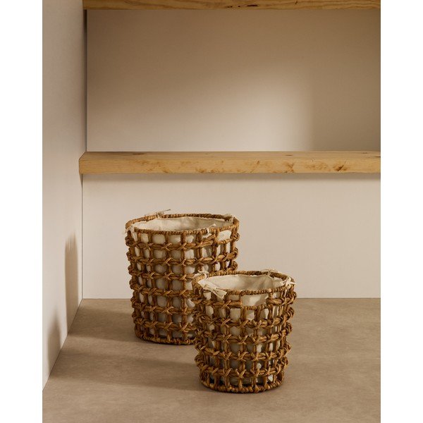 Košíky v sadě 2 ks z vodního hyacintu ø 38x38 cm Dilam – Kave Home-image-1