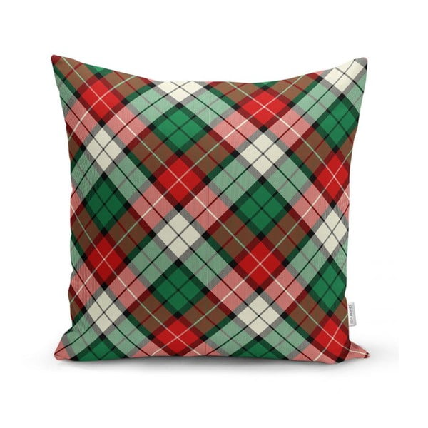 Zeleno-červený dekorativní povlak na polštář Minimalist Cushion Covers Flannel, 35 x 55 cm