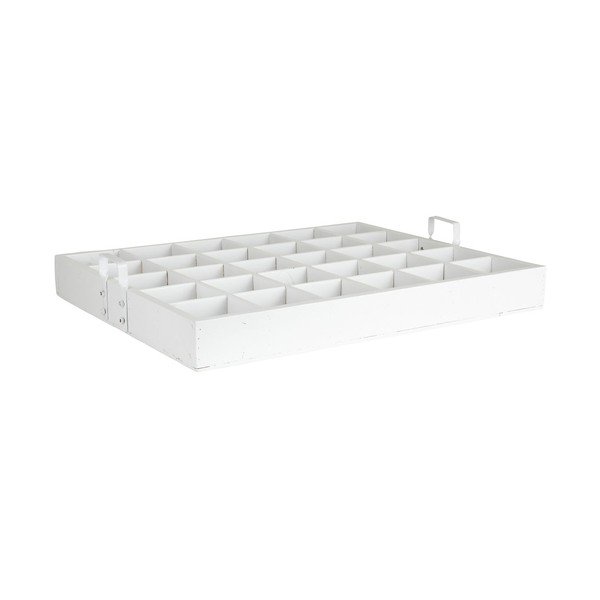 Dřevěný box s přihrádkami, bílý