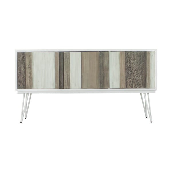 Hnědo-bílý TV stolek sømcasa Niza, šířka 155 cm
