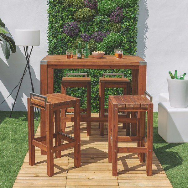 Dřevěná zahradní barová židle Norah – LDK Garden-image-1