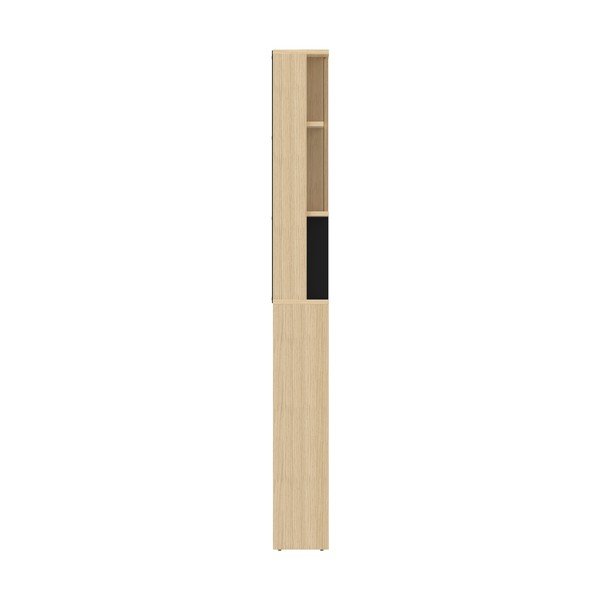 Černá vysoká koupelnová skříňka v dekoru dubu nad pračku/toaletu 64x179 cm Kube - TemaHome-image-3