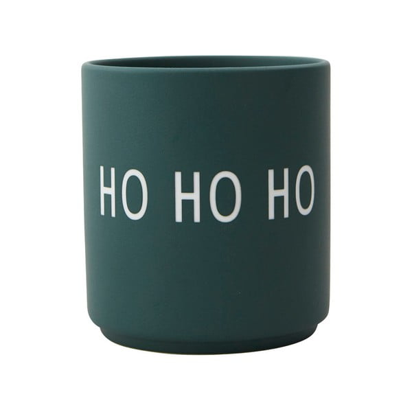 Tmavě zelený porcelánový hrnek Design Letters Favourite Ho Ho Ho
