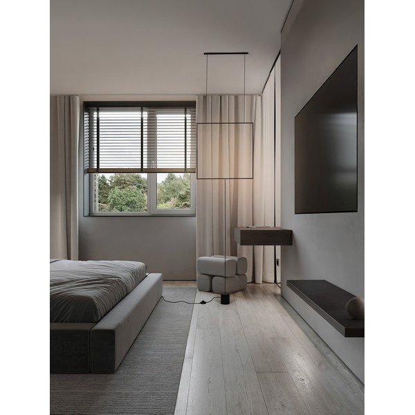Matně černá kovová LED stojací lampa (výška 392 cm) Dahlia – Nova Luce-image-1