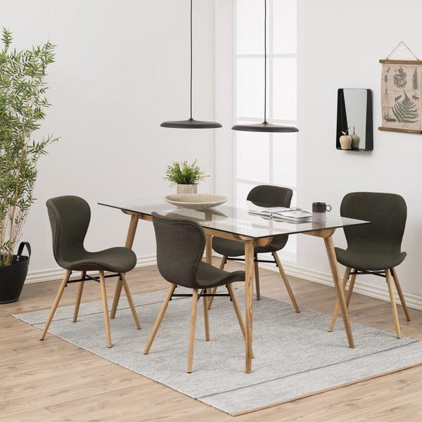 Zelené čalouněné jídelní židle v sadě 2 ks Batilda – Actona-image-1