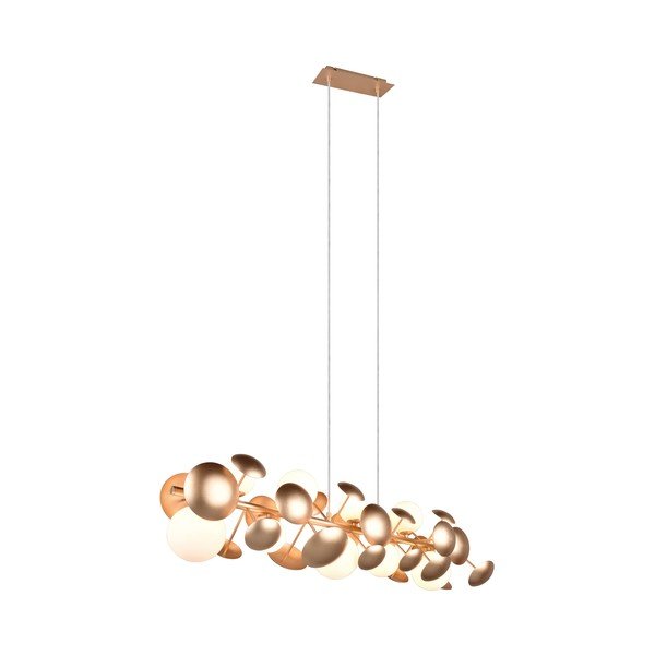 Závěsné svítidlo se skleněným stínidlem ve zlato-bílé barvě Bubble – Trio Select-image-2