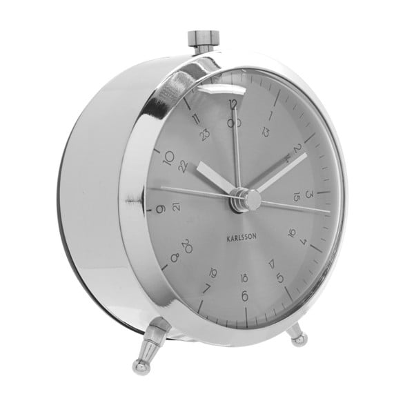 Budík ve stříbrné barvě Karlsson Button Steel-image-1