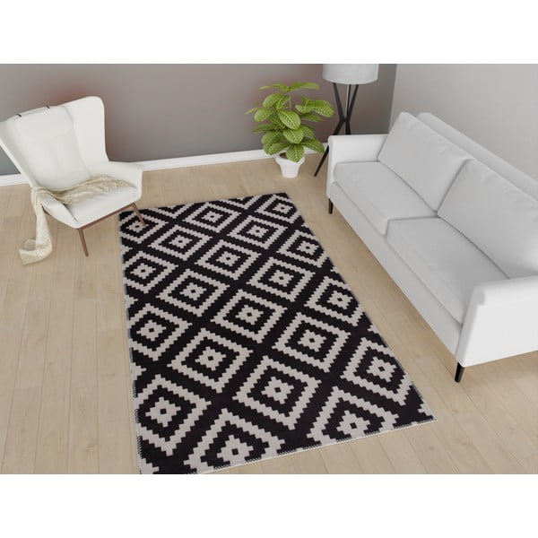 Černý pratelný koberec 180x120 cm - Vitaus-image-1