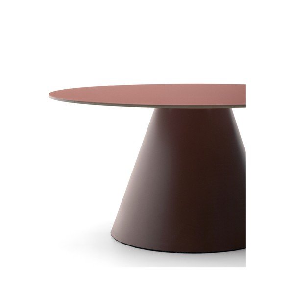 Kulatý konferenční stolek se skleněnou deskou v terakotové barvě ø 80 cm Wilshire – Kave Home-image-2