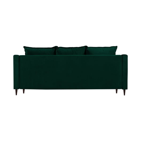 Tmavě zelená sametová rozkládací pohovka s úložným prostorem Mazzini Sofas Freesia, 215 cm-image-3