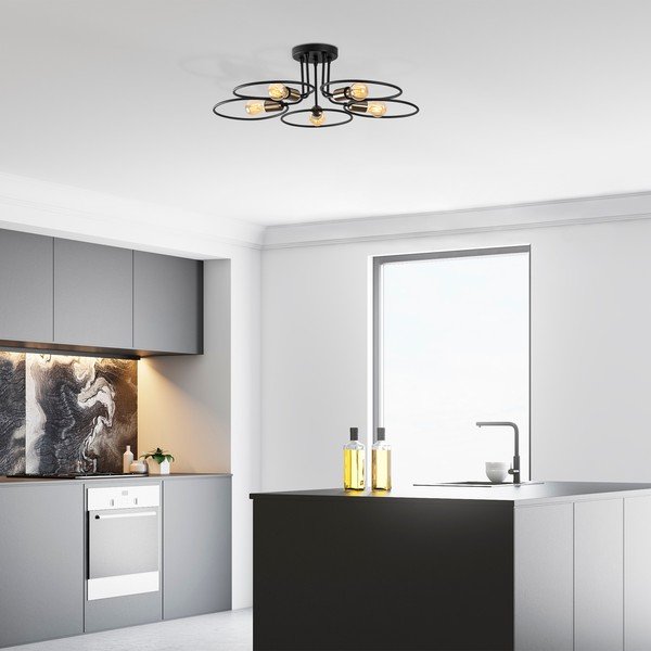 Černé stropní svítidlo Circle – Opviq lights-image-1