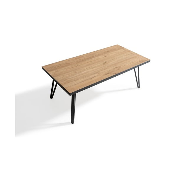 Černý/přírodní konferenční stolek s deskou v dubovém dekoru 60x120 cm Sindi – Marckeric-image-3