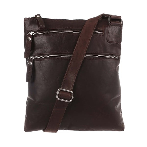 Pánská kožená taška Vintage Dark Brown Leather Cross-Body