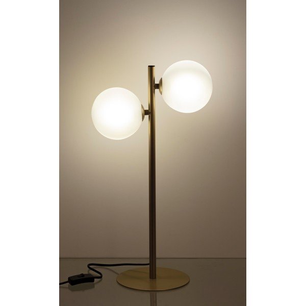 Ocelová stolní lampa ve zlaté barvě se skleněným stínidlem (výška 54 cm) Balls – Bizzotto-image-1