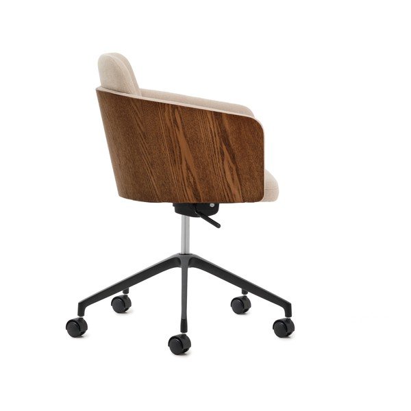 Hnědá čalouněná kancelářská židle Madai – Kave Home-image-3