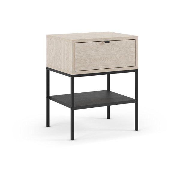 Matný noční stolek s poličkami ve světle přírodní barvě Sali – Marckeric