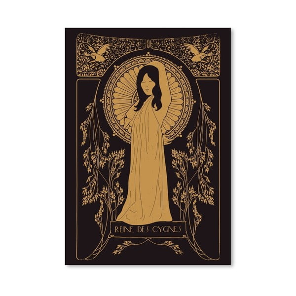 Plakát Reine Des Cygnes - Golden od Florenta Bodart, 30x42 cm