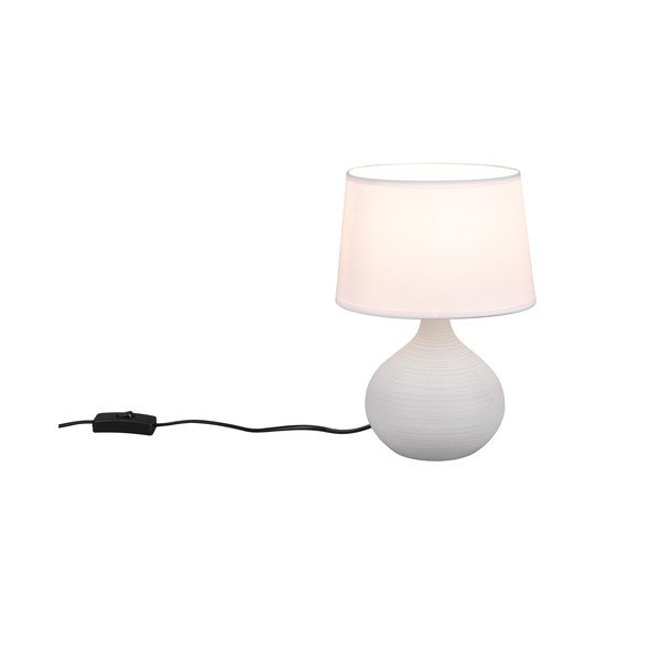 Bílo-hnědá stolní lampa z keramiky a tkaniny Reality Martin, výška 29 cm-image-2