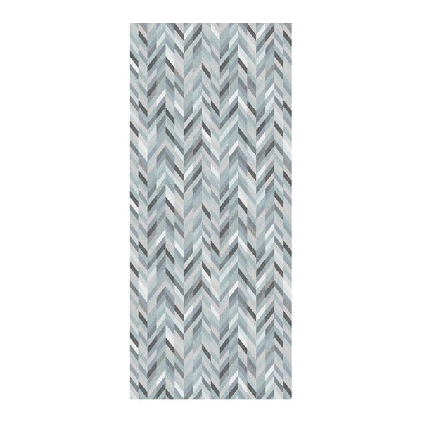 Modro-šedý běhoun Floorita Leather, 60 x 190 cm